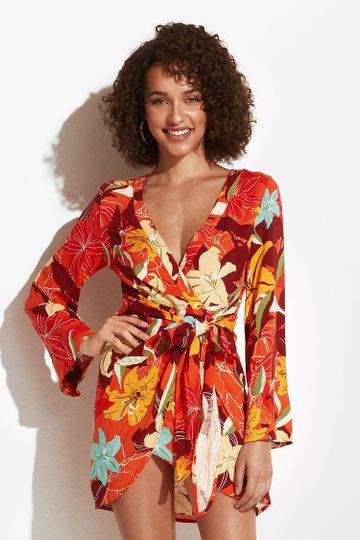 Vera V-neck Bell Sleeve Bodycon Dress
