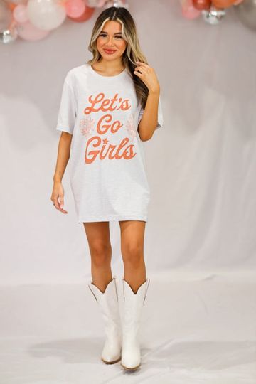 Let's Go Girls Oversized T-shirt Heather Grey