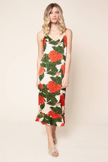 Kiana Maxi Slip Dress - Floral Print