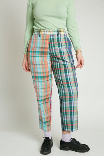 Beams Boy O.Mad/Chk Crazy Slacks - ORANGE
