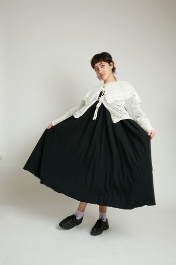 Beams Boy Jersey Gathered  Dress - BLACK