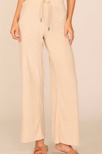 Ocean Drive Summer Sand Terry Cloth High Waist Wide Leg Pant