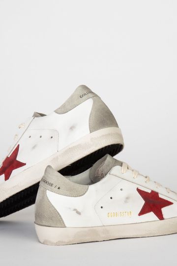 GOLDEN GOOSE SNEAKERS SUPER STAR WHITE/ICE/RED