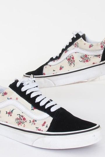 Vans Old Skool Ditsy Floral Black Flowers Skate Shoes 508731 Wmns 8.5 Men's 7