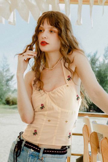 Lucille Top - Ivory Print