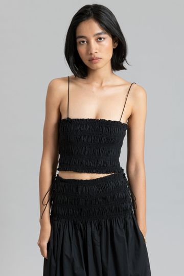 Matteau Shirred Bodice Camisole - Black