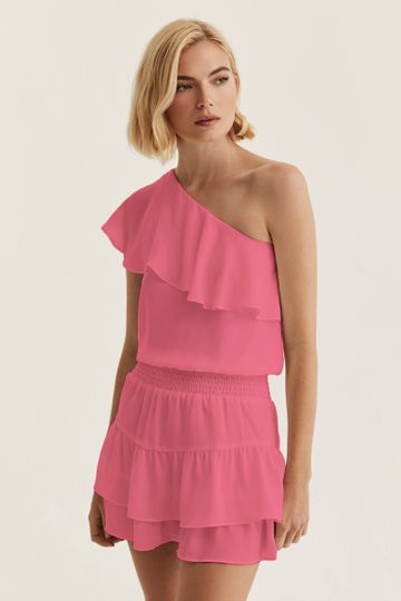 One Shoulder Ruffle Dress