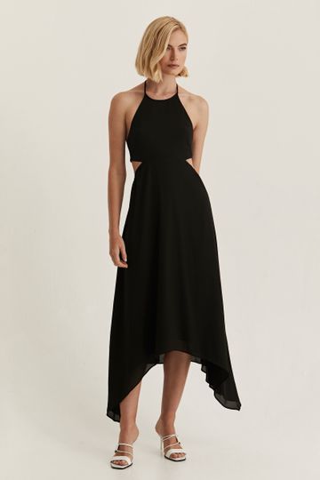 Cutout Handkerchief Maxi Dress