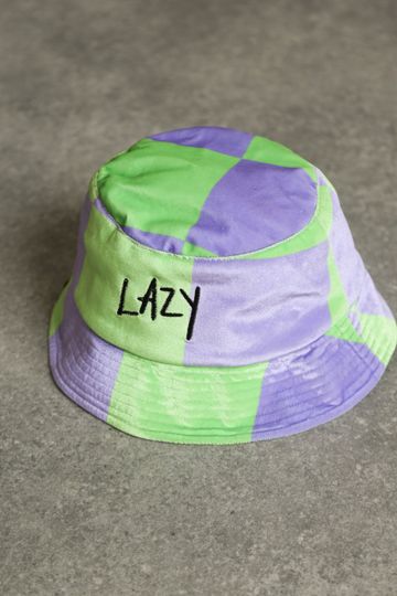 Chequered Velour Bucket Hat