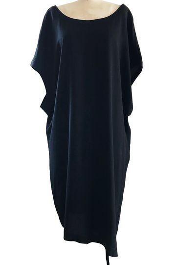 Kimberly Ovitz Black Oversized Draped Tunic Dress