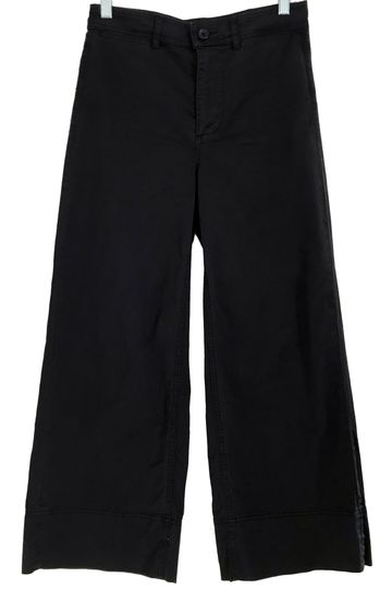 Everlane Black Wide Leg Cotton Cropped Chinos