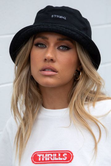 Minimal Thrills Washed Black Bucket Hat