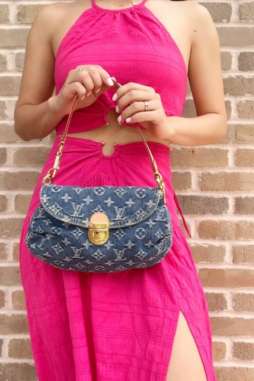 Louis Vuitton Denim Bag Mini Pleaty Monogram Vintage Jean Shoulder Bag