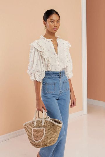 Magali Pascal White Florence Blouse in Agassiz