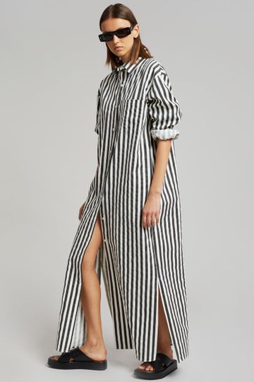Cala Shirt Dress - Black Stripe