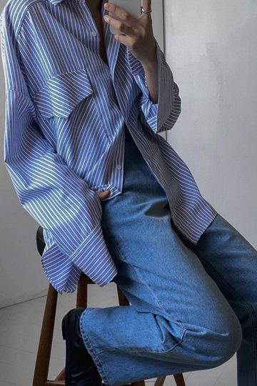 Orson Pocket Shirt - Blue Stripe