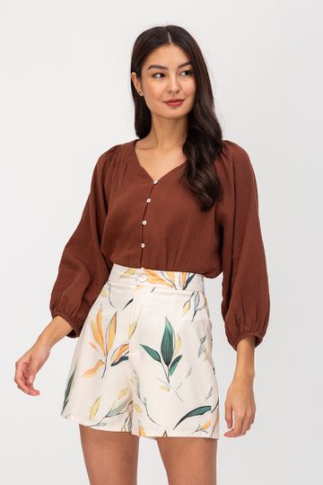 *BACKORDER 2* ARIA BALLOON SLEEVE BUTTONDOWN TOP