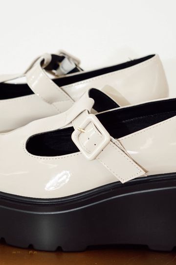Ivory Platform Mary Jane Shoes
