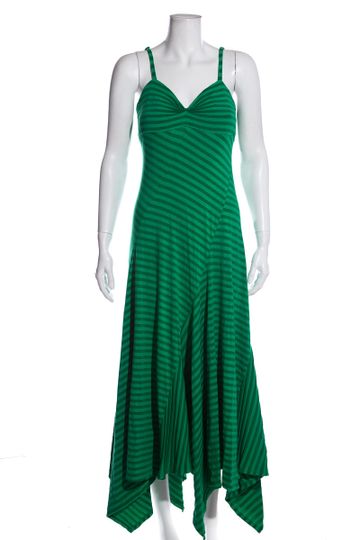 Ella Moss Green Striped Maxi Dress SZ M
