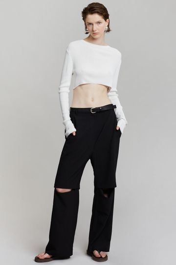 Hani Slit Pants - Black