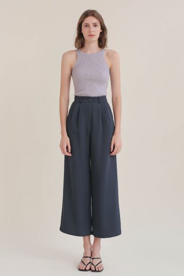 AMI HIGH NECK KNIT TANK LILAC