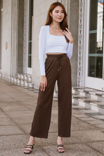 Errands Ribbed Knit Pants (Coffee)