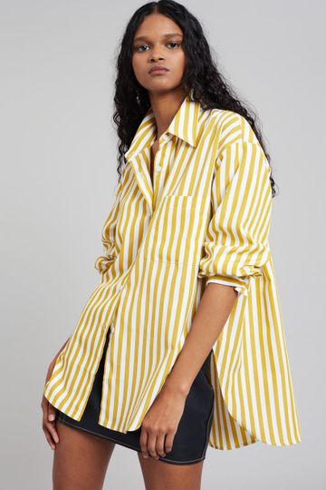 Lui Stripe Shirt - Gold Yellow