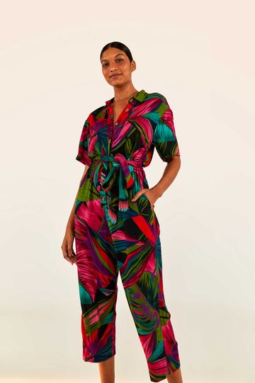 Midnight Leaves Lenzing™ Ecovero™ Viscose Jumpsuit