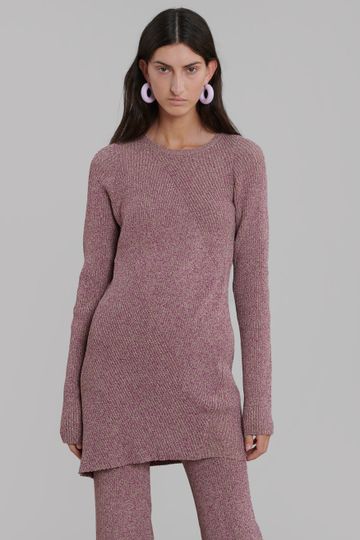 REMAIN Top Melange Knit Grape Print - Grape Kiss Comb