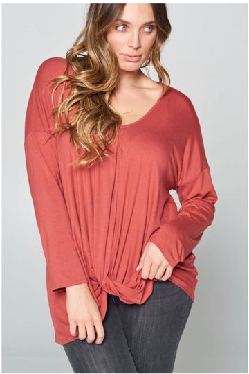 Soft knit solid jersey casual top