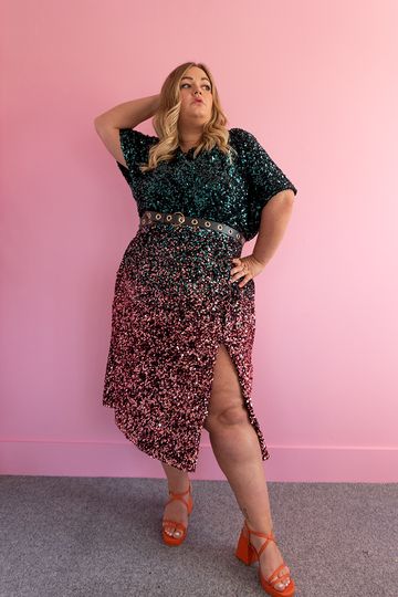 Ombre Carnival Sequin Midi Dress - PRE ORDER