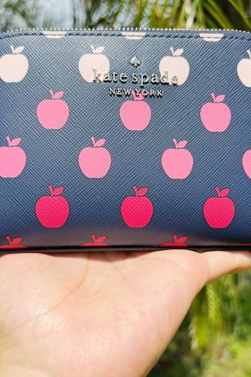 Kate Spade Staci Small Cosmetic Case Bag Orchard Apple Blue Multi