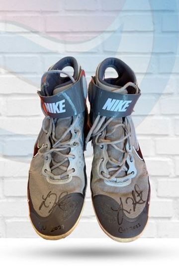 Lars Nootbaar St Louis Cardinals Autographed Game Used Grey Nike High Top Cleats w/ "GU 2022" Inscription - JSA COA