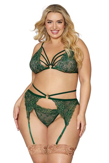 The Seasons Green Bralette Set