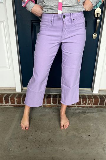 **RESTOCKING IN MAY** New! Hyperstretch Wide Leg Cropped Pants - Lavender
