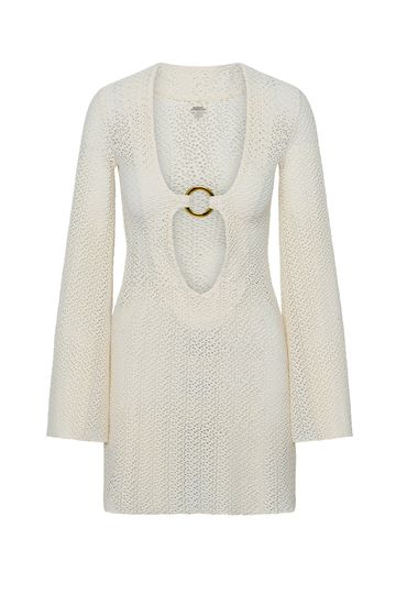 Montego Mini Dress - Ivory Crochet