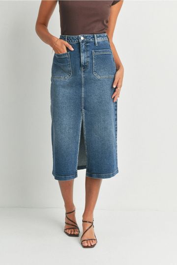 Utility Pocket Midi Skirt