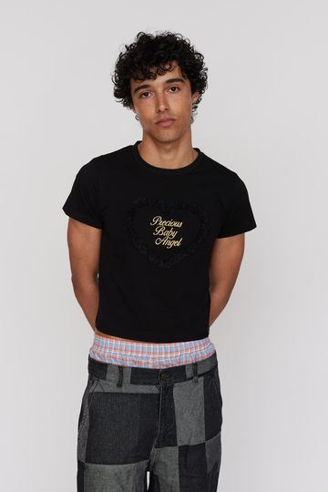 Black Precious Baby Angel Fitted Tee