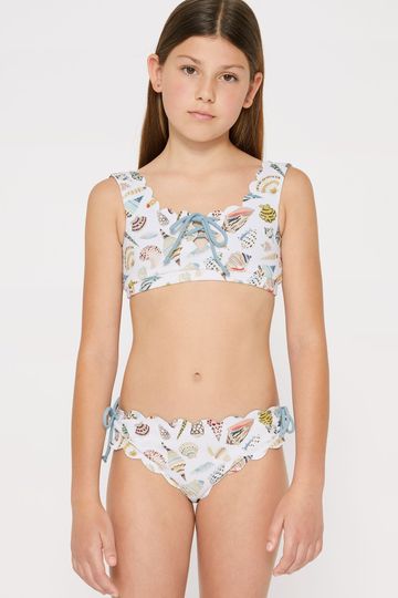 Bumby Palm Springs Tie Top in Coconut Shell Print