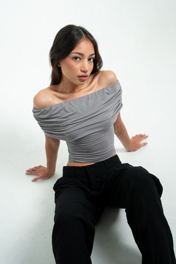 Isla Off Shoulder Top in Stone