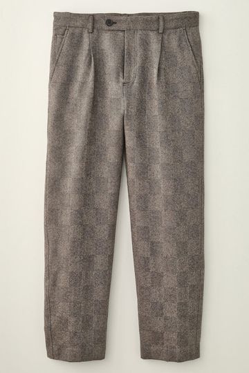 Corridor Men's Check Pleated Trouser - Brown