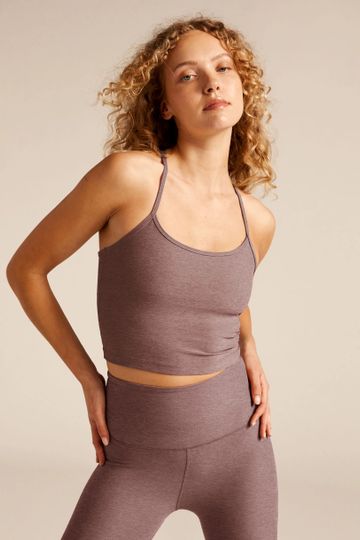 Beyond Yoga Slim Crop Racerback - Rose Brush Heather