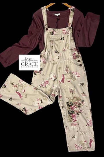 "Kinsley" Floral Overalls