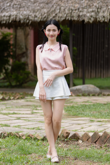 Texina Pleated Skort Ivory