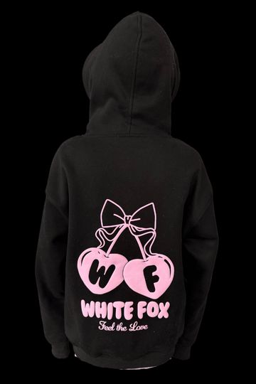 White Fox Feel The Love Oversized Hoodie - Black
