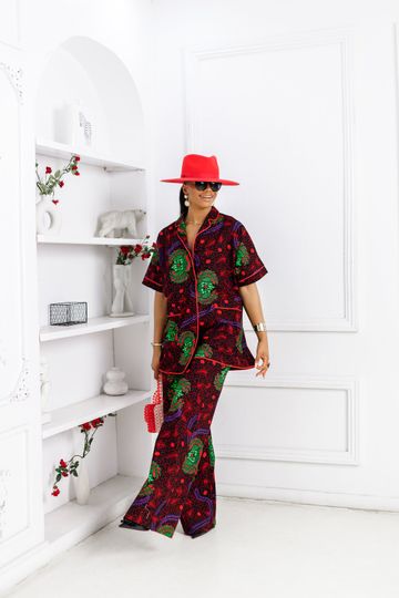 LARA AFRICAN PRINT SHIRT SET