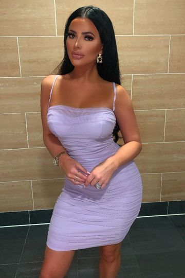 Molly Lilac Mesh Ruched Mini Dress