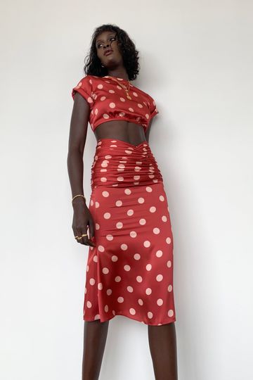 EXCLUSIVE ROMANTIQUE SKIRT POLKA DOT RED/PINK
